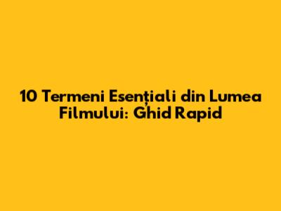 10 Termeni Esențiali din Lumea Filmului: Ghid Rapid