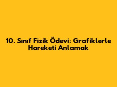 10. Sınıf Fizik Ödevi: Grafiklerle Hareketi Anlamak