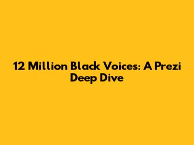 12 Million Black Voices: A Prezi Deep Dive