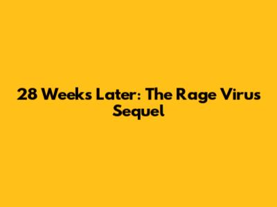 28 Weeks Later: The Rage Virus Sequel