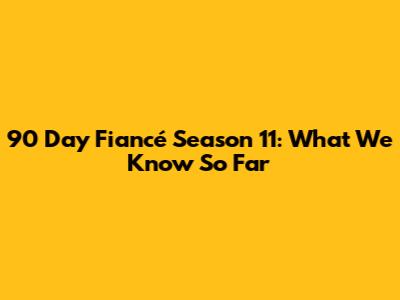 90 Day Fiancé Season 11: What We Know So Far