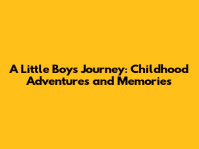 A Little Boy's Journey: Childhood Adventures and Memories