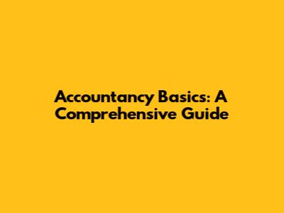 Accountancy Basics: A Comprehensive Guide