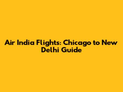 Air India Flights: Chicago to New Delhi Guide