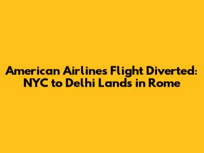 American Airlines Flight Diverted: NYC to Delhi Lands in Rome