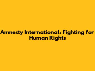 Amnesty International: Fighting for Human Rights