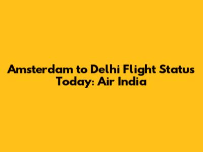 Amsterdam to Delhi Flight Status Today: Air India