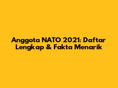 Anggota NATO 2021: Daftar Lengkap & Fakta Menarik