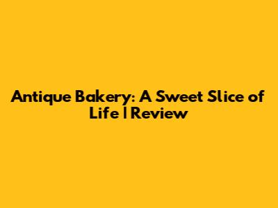 Antique Bakery: A Sweet Slice of Life | Review