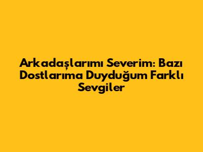 Arkadaşlarımı Severim: Bazı Dostlarıma Duyduğum Farklı Sevgiler