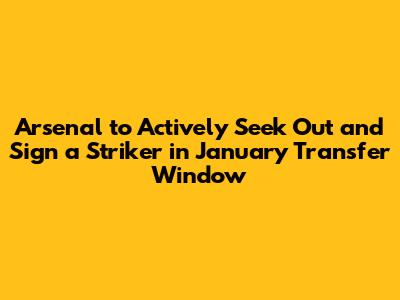 Arsenal to Actively Seek Out and Sign a Striker in January Transfer Window