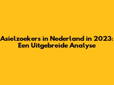 Asielzoekers in Nederland in 2023: Een Uitgebreide Analyse