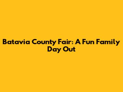 Batavia County Fair: A Fun Family Day Out