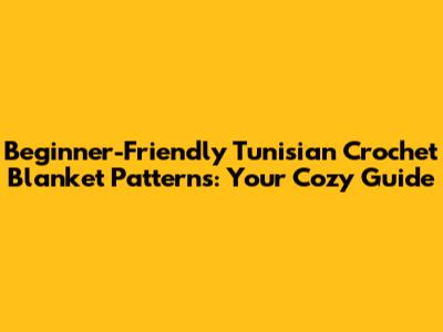 Beginner-Friendly Tunisian Crochet Blanket Patterns: Your Cozy Guide