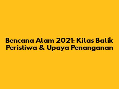 Bencana Alam 2021: Kilas Balik Peristiwa & Upaya Penanganan