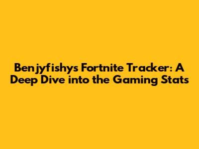 Benjyfishy's Fortnite Tracker: A Deep Dive into the Gaming Stats