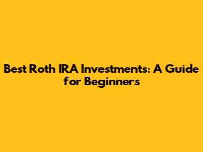 Best Roth IRA Investments: A Guide for Beginners