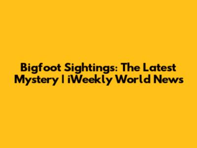Bigfoot Sightings: The Latest Mystery | iWeekly World News