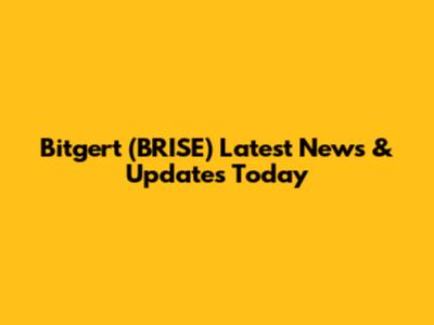 Bitgert (BRISE) Latest News & Updates Today