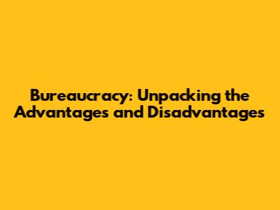 Bureaucracy: Unpacking the Advantages and Disadvantages