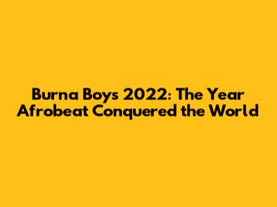 Burna Boy's 2022: The Year Afrobeat Conquered the World