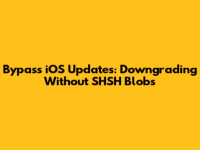 Bypass iOS Updates: Downgrading Without SHSH Blobs
