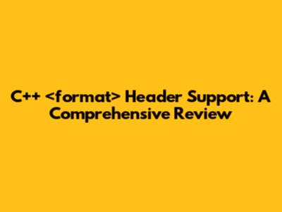 C++ <format> Header Support: A Comprehensive Review