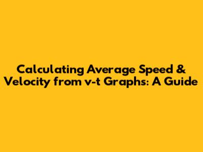 Calculating Average Speed & Velocity from v-t Graphs: A Guide