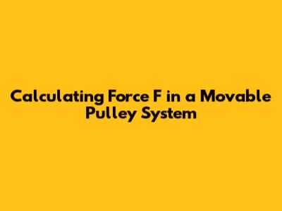 Calculating Force F in a Movable Pulley System