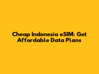 Cheap Indonesia eSIM: Get Affordable Data Plans
