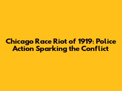 Chicago Race Riot of 1919: Police Action Sparking the Conflict