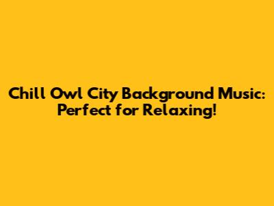 Chill Owl City Background Music: Perfect for Relaxing!