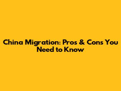 China Migration: Pros & Cons You Need to Know