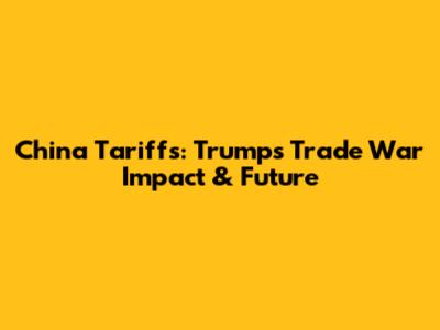 China Tariffs: Trump's Trade War Impact & Future