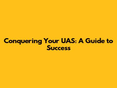 Conquering Your UAS: A Guide to Success