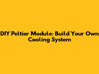 DIY Peltier Module: Build Your Own Cooling System