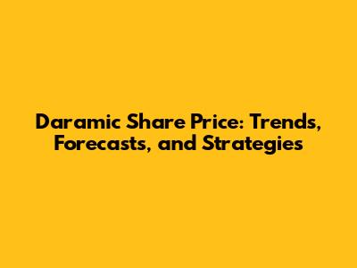 Daramic Share Price: Trends, Forecasts, and Strategies