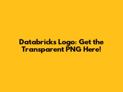 Databricks Logo: Get the Transparent PNG Here!