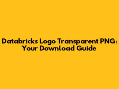 Databricks Logo Transparent PNG: Your Download Guide