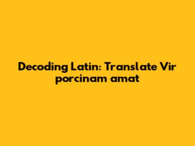 Decoding Latin: Translate 'Vir porcinam amat'