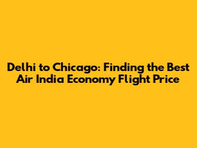 Delhi to Chicago: Finding the Best Air India Economy Flight Price