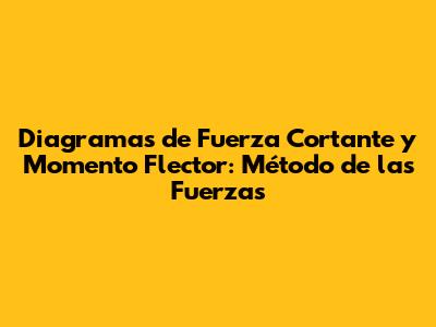 Diagramas de Fuerza Cortante y Momento Flector: Método de las Fuerzas