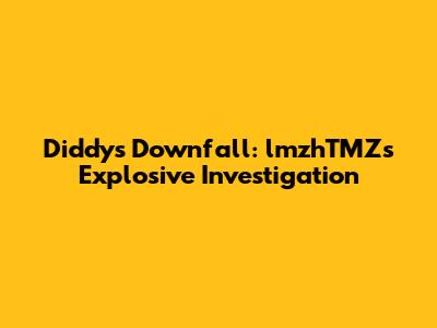 Diddy's Downfall: lmzhTMZ's Explosive Investigation