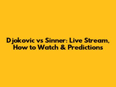 Djokovic vs Sinner: Live Stream, How to Watch & Predictions