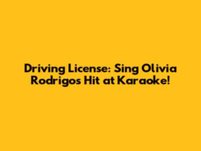 Driving License: Sing Olivia Rodrigo's Hit at Karaoke!