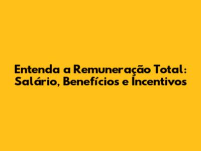 Entenda a Remuneração Total: Salário, Benefícios e Incentivos