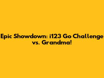 Epic Showdown: i123 Go Challenge vs. Grandma!