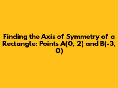 Finding the Axis of Symmetry of a Rectangle: Points A(0, 2) and B(-3, 0)