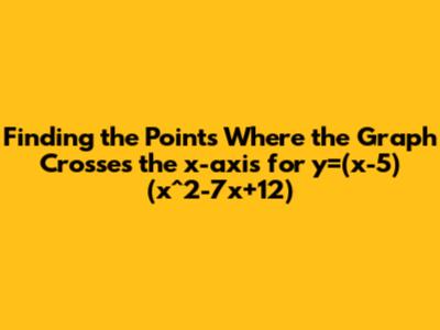 Finding the Points Where the Graph Crosses the x-axis for y=(x-5)(x^2-7x+12)