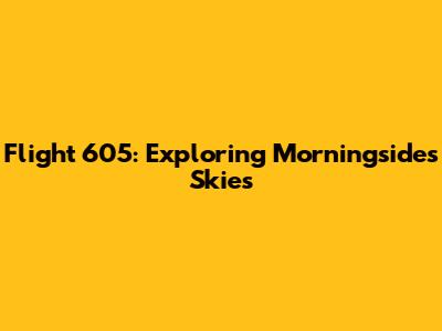 Flight 605: Exploring Morningside's Skies